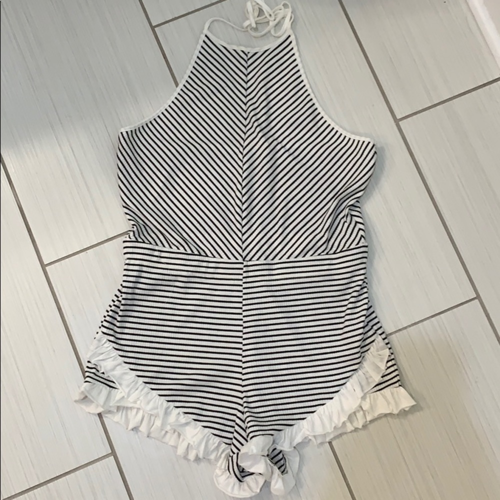 Striped Romper (NEVER WORN, WITH TAGS). Size Large